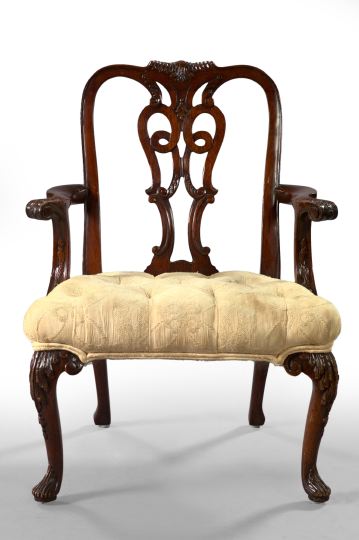 Appraisal: George V Carved Mahogany Miniature Open Armchair second quarter th