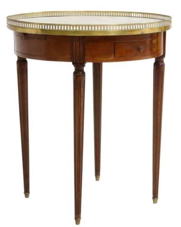 Appraisal: French Louis XVI style bouillotte table th c having pierced