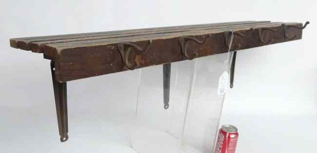 Appraisal: C shelf coat rack in original paint Found in N