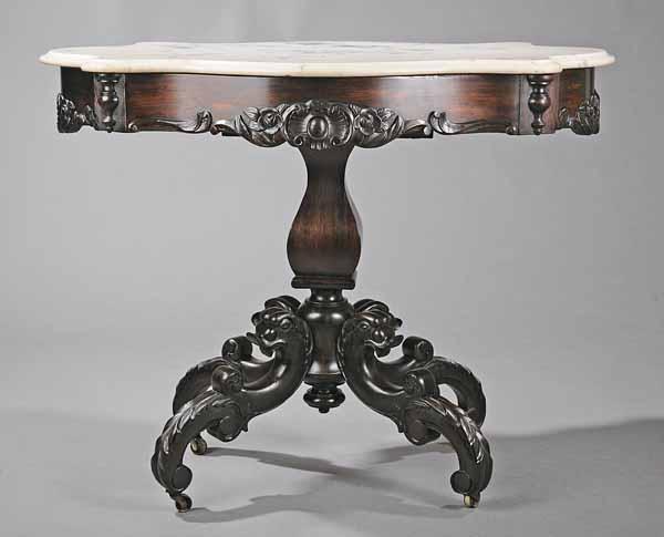 Appraisal: An American Rococo Rosewood Grained Center Table late th c