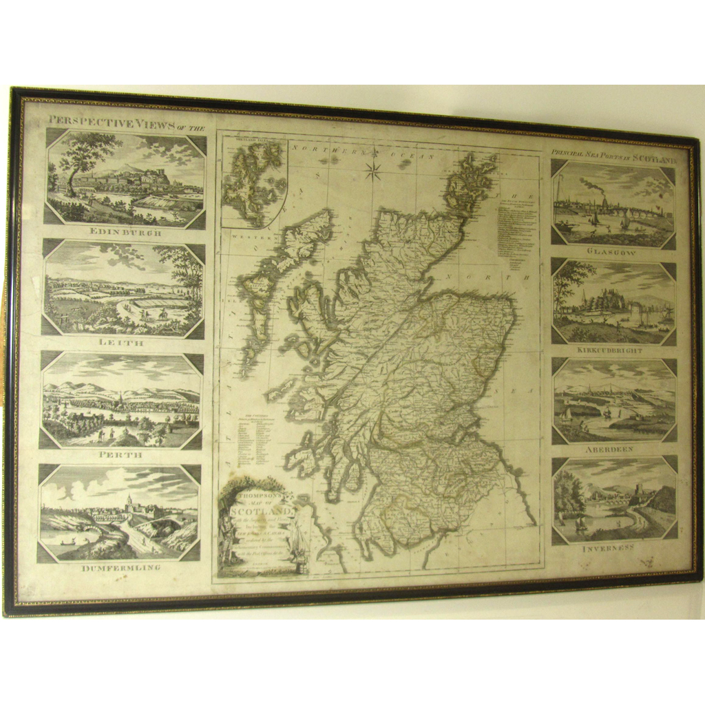 Appraisal: Thompson G Map of Scotland with the Seaports and Views