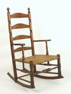 Appraisal: ROCKING CHAIR - th C ladder back rocking arm chair