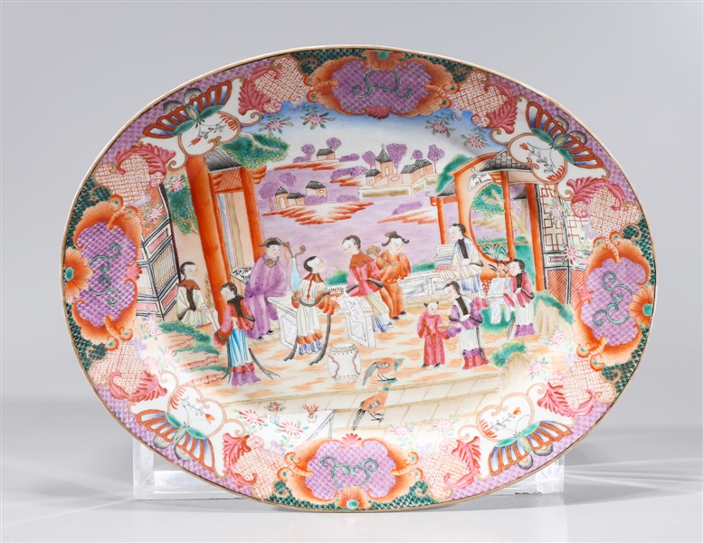 Appraisal: Pair of Chinese export style famille rose enameled porcelain trays