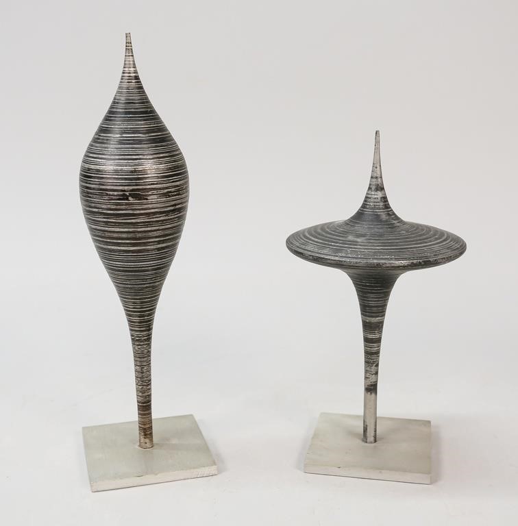 Appraisal: After Lorenzo Burchiellaro Italian b metal sculptures Impressed Burkiellaro on