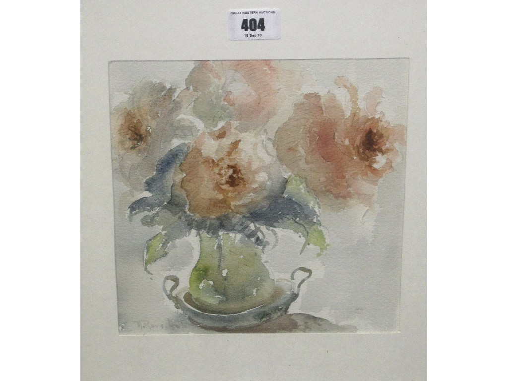 Appraisal: ANNY ROUSCHOP Lot comprising three watercolour flower studies plus one