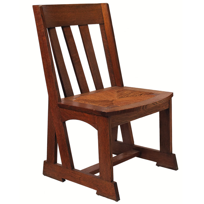 Appraisal: Stickley Brothers side chair oak with three slats at back