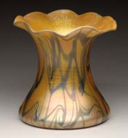 Appraisal: KING TUT VASE Attributed to Durand Lovely corset shaped vase