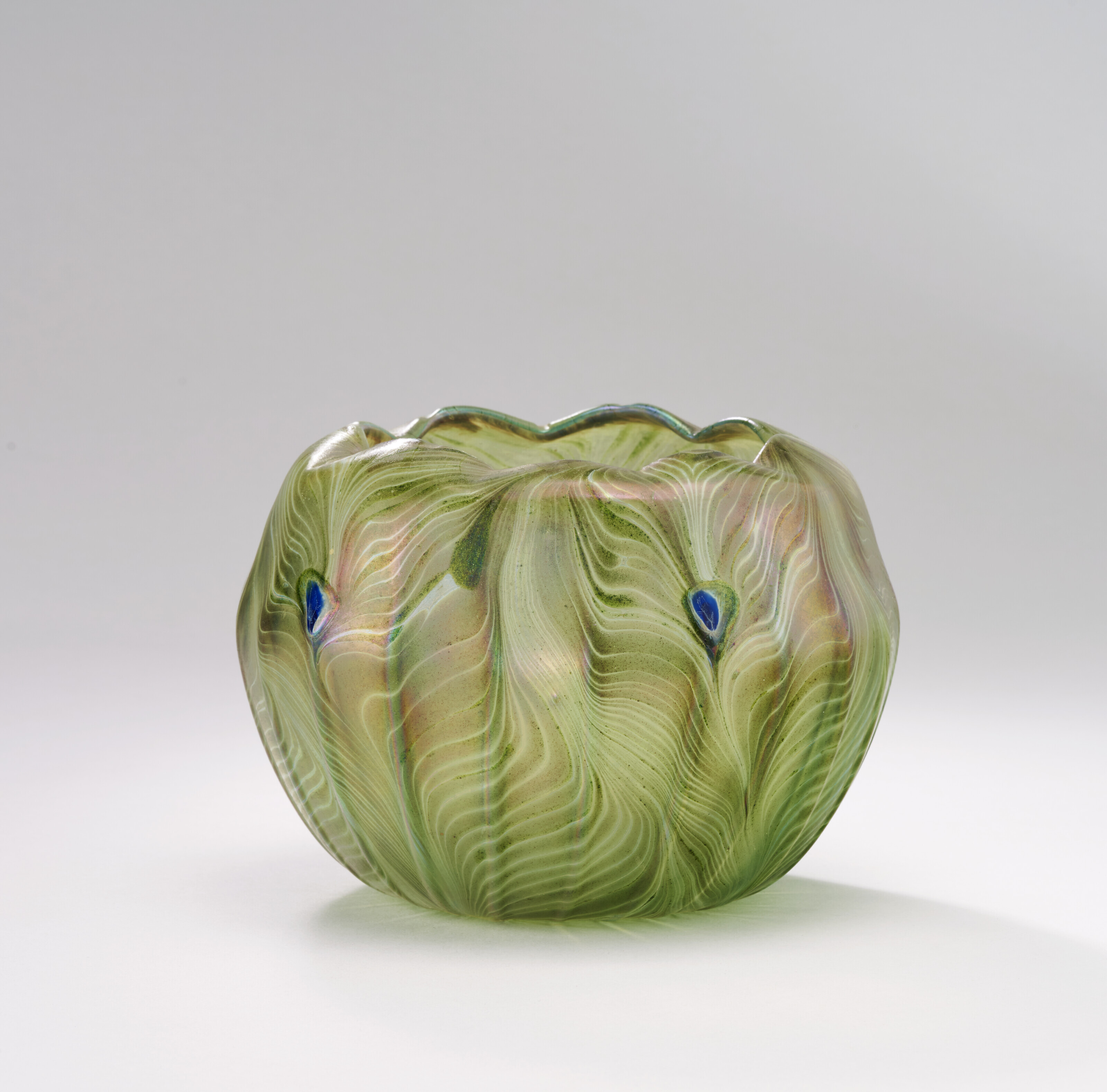 Appraisal: TIFFANY STUDIOS Rare 'Peacock' Vase circa Favrile glass in cm