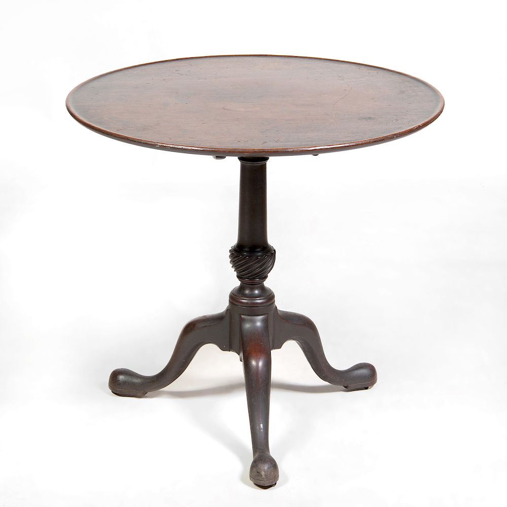 Appraisal: George III Mahogany Tilt-Top Tripod Table x in Condition Excessive