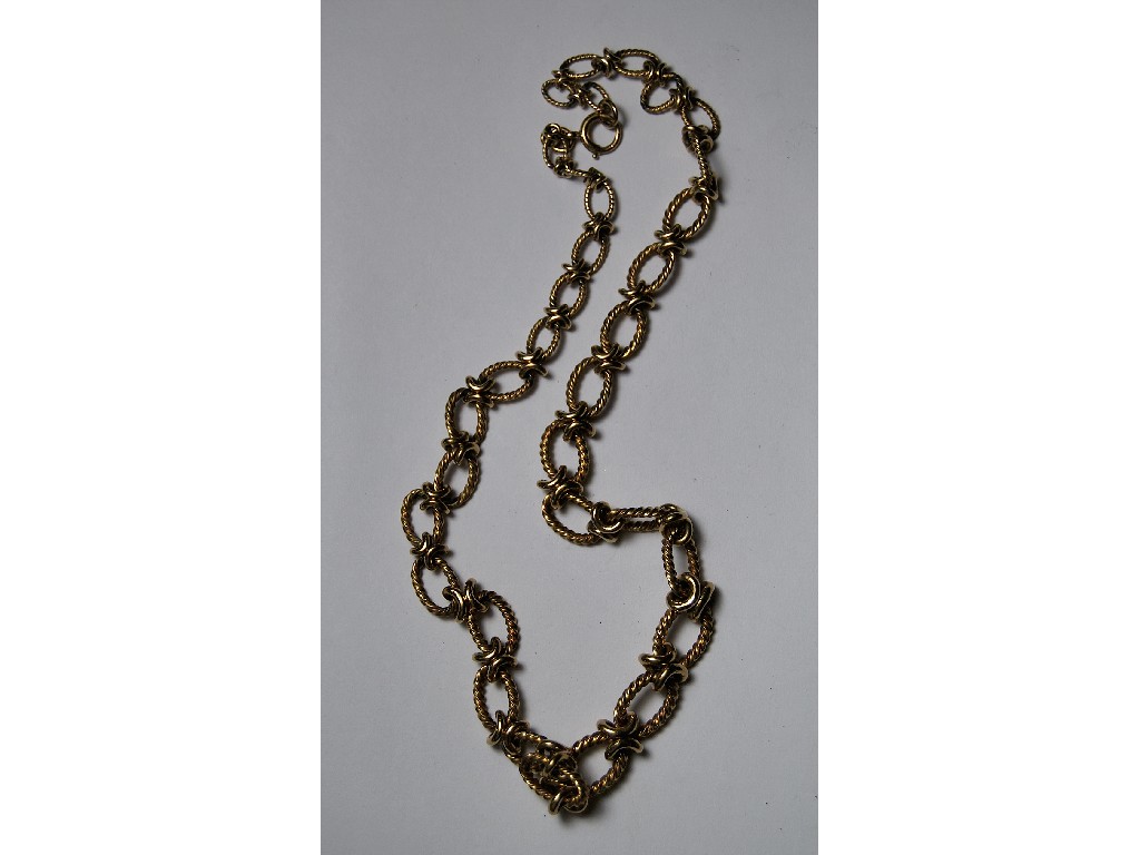 Appraisal: ct yellow gold graduated fancy link necklace approx grms approx