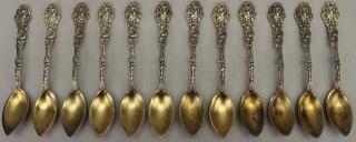 Appraisal: Antique Gorham Sterling Gilt Berry Spoons Antique Gorham Sterling Gilt