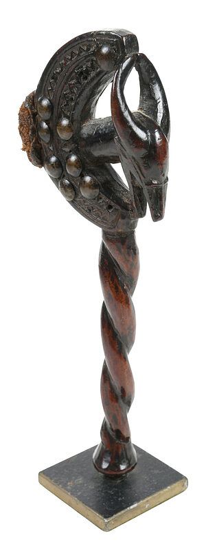 Appraisal: African Baule Carved Figural Gong Beater Ivory Coast late th