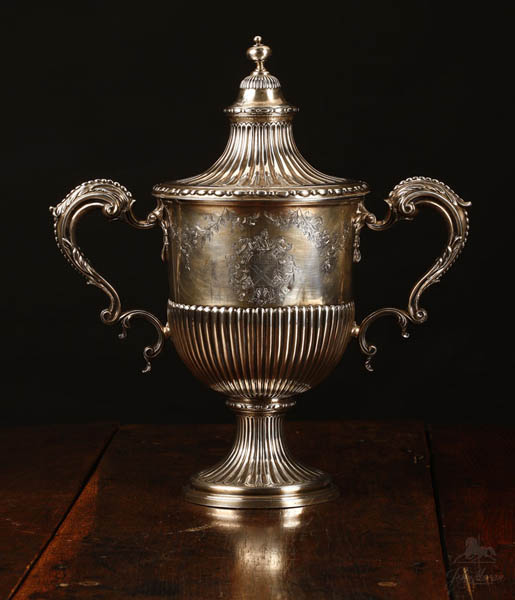 Appraisal: A George III sterling silver double-handled urn A George III