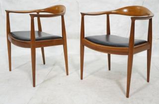 Appraisal: Pr HANS J WEGNER Danish Teak Arm Chairs MR chair