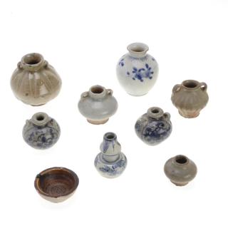 Appraisal: Collection Asian ceramic cabinet vessels Collection Asian ceramic cabinet vessels