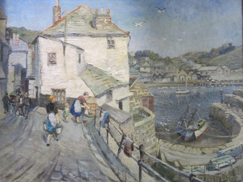 Appraisal: Oil on canvas harbour scene unsigned x