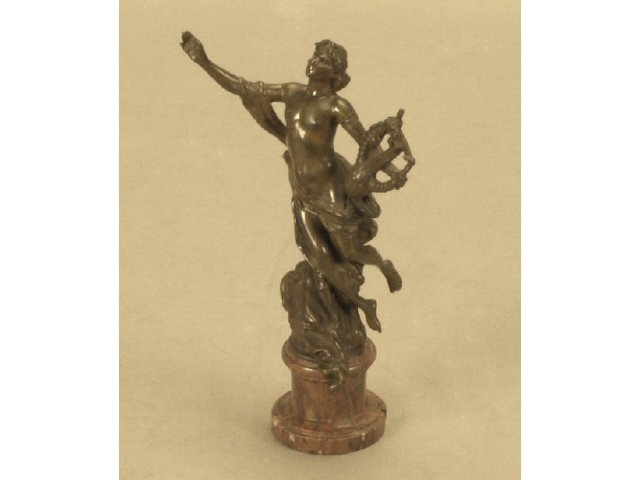 Appraisal: Original th century Bronze of an angel holding a lyre