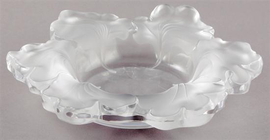 Appraisal: Lalique Ginkgo Leaf crystal centerbowl etched modeled leaf rim over