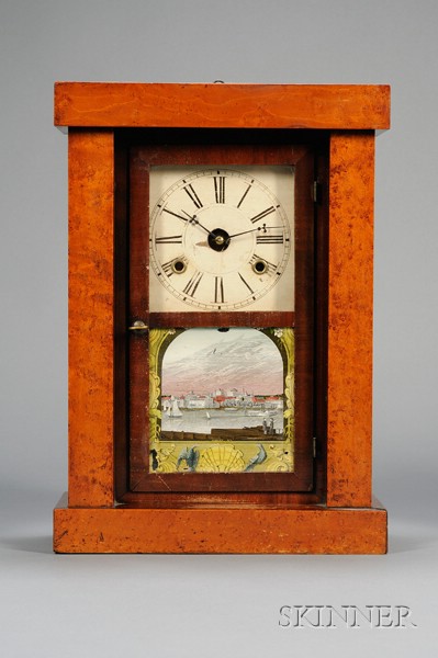 Appraisal: Mahogany and Bird's-eye Maple Empire Shelf Clock by Chauncey Jerome