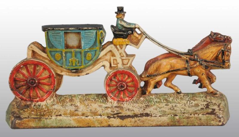 Appraisal: Cast Iron Stagecoach w ith Team of Horses Doorstop Description