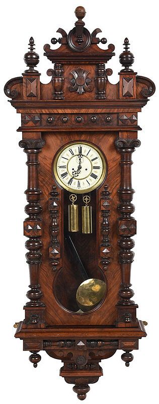 Appraisal: Gustav Becker P Vienna Wall Regulator Clock Continental late t