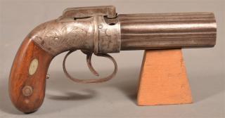 Appraisal: Allen Thurber Percussion Pepperbox Revolver Allen Thurber Norwich Ct Percussion