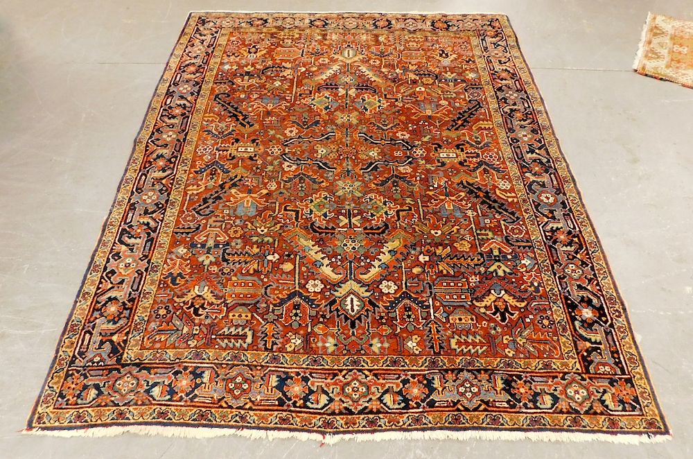 Appraisal: Middle Eastern Oriental Geometric Carpet Rug Middle East th Century