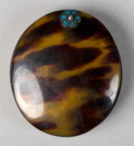 Appraisal: Chinese Tortoise Shell Inlaid MirrorA Fine tortoise shell mirror inlaid