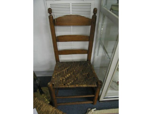 Appraisal: th Century Ladderback Chair split oak seat