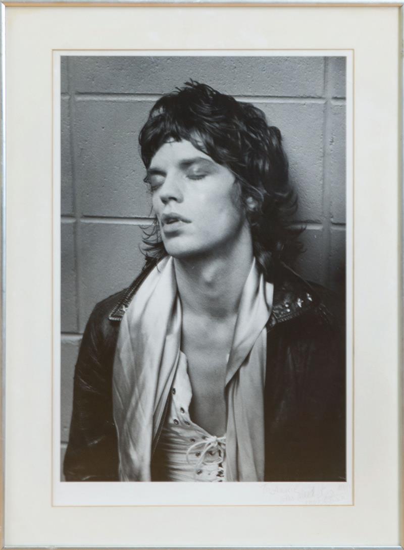 Appraisal: ETHAN RUSSELL b MICK JAGGER Gelatin silver print inscribed 'to