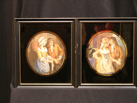 Appraisal: STYLE OF HOGARTH PAIR OF ROMANTIC PRINTS COURTING AND THE