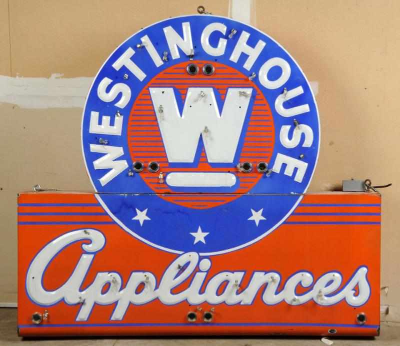 Appraisal: Porcelain Neon Westinghouse -Sided Sign Description Missing neon Great condition