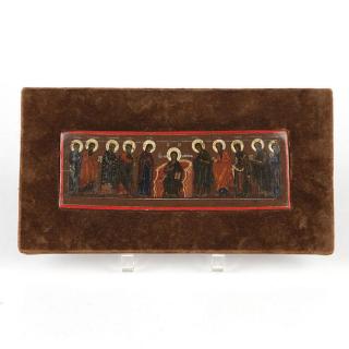 Appraisal: A Russian icon extended Deesis with Apostles Possibly th century