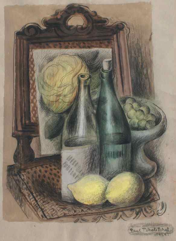 Appraisal: TCHELITCHEW Pavel Russian - Still Life with Lemons and Wine