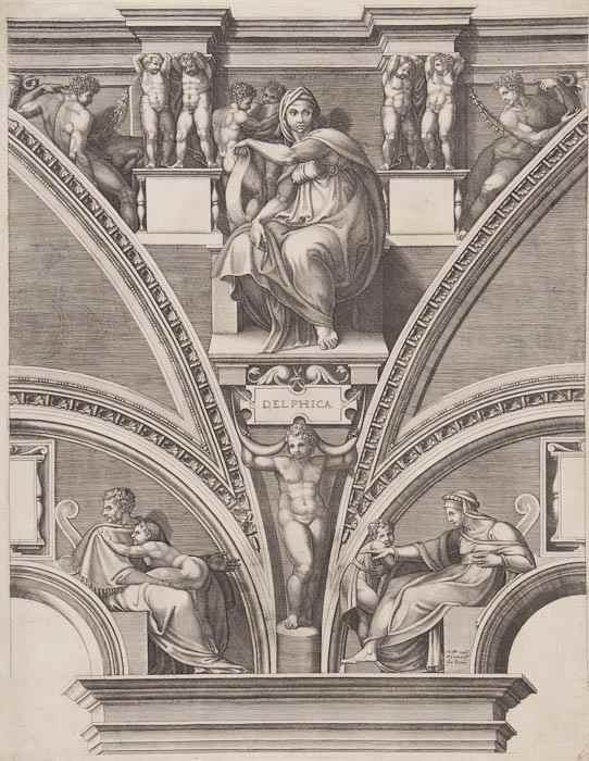 Appraisal: Giorigio Ghisi The Delphic Sibyl engraving after Michelangelo rd state