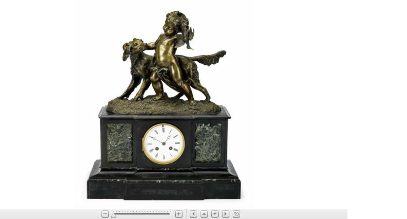 Appraisal: French gilt bronze and marble mantle clocklate th century