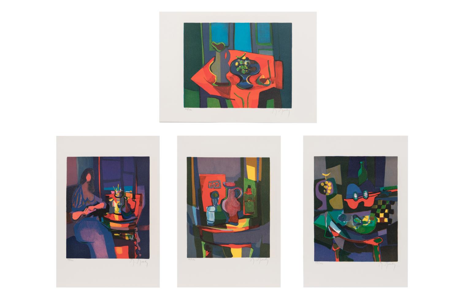 Appraisal: FOUR MARCEL MOULY NUMBERED LITHOGRAPHS IN CASE Set of four