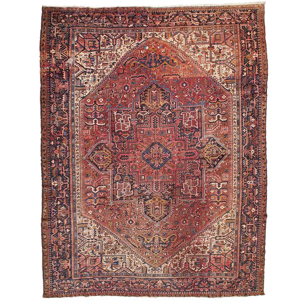 Appraisal: HERIZ CARPET NORTHWEST PERSIA MID LATE TH CENTURY the rust