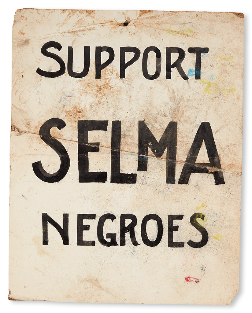 Appraisal: CIVIL RIGHTS SELMA MONTGOMERY MARCH Support Selma Negroes Home-made black