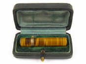 Appraisal: A fine French tiger's eye perfume bottle with French hallmarked