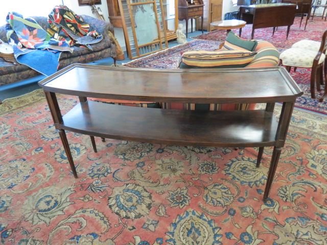 Appraisal: Rosewood Sofa Table with shelf curved long tall deep