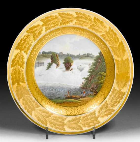 Appraisal: TOPOGRAPHIC PLATE Berlin KPM circa Painted with one of the