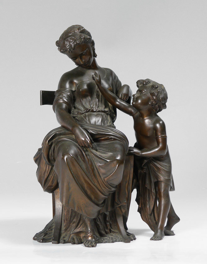 Appraisal: TH CENTURY BRONZE GROUPING OF CHILD TEASING SLEEPING MOTHER ''