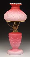 Appraisal: RARE PINK SATIN MINI LAMP H - Pink satin shade