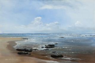 Appraisal: Peter Ellenshaw Coastal beach scene signed and dated lower left