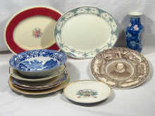 Appraisal: A mixed lot comprising ten porcelain plates a vase with