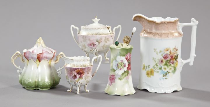 Appraisal: Five-Piece Group of Porcelain Items consisting of a rare R