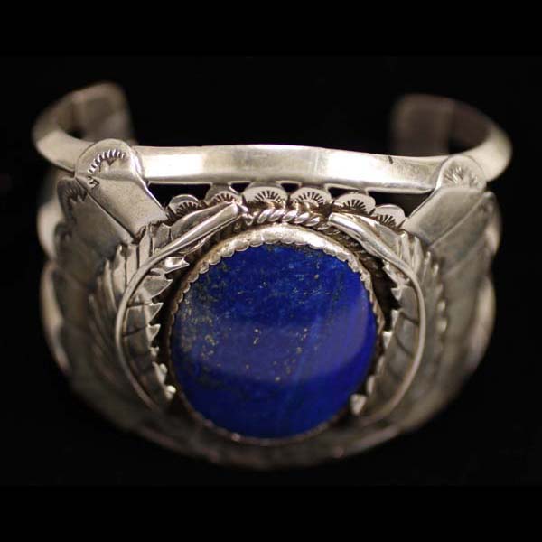 Appraisal: Vintage Navajo Native American Indian LARGE sterling silver lapis lazuli