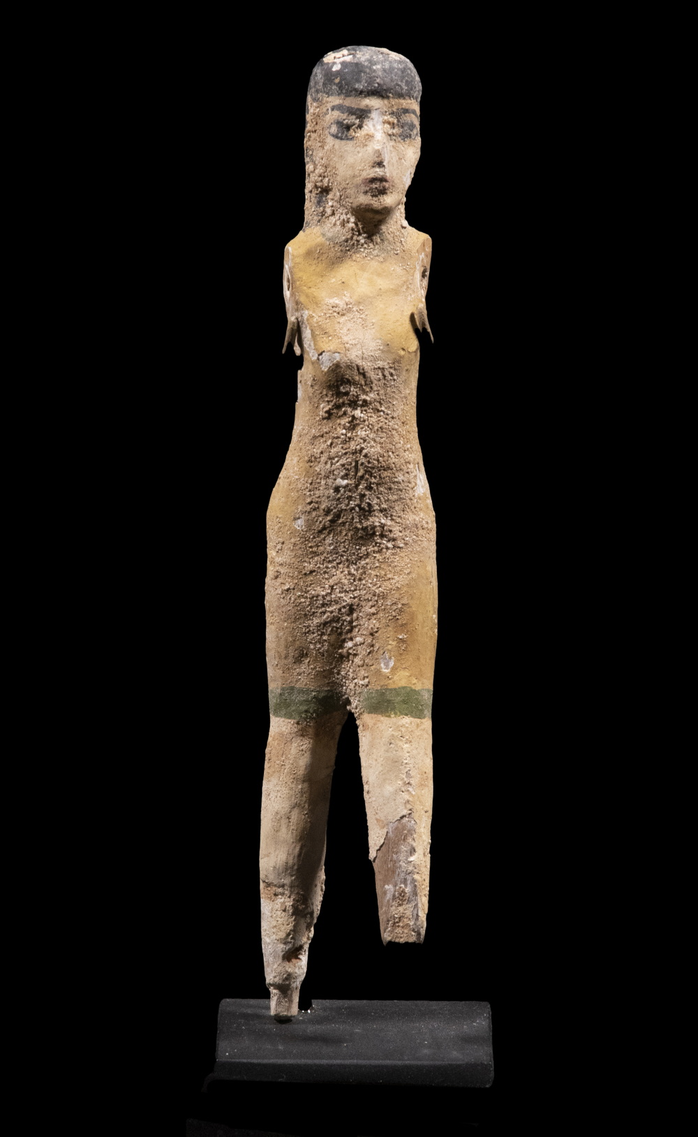 Appraisal: ANCIENT EGYPTIAN BURIAL FIGURINE Ptolemic Striding Figure of an Attendant