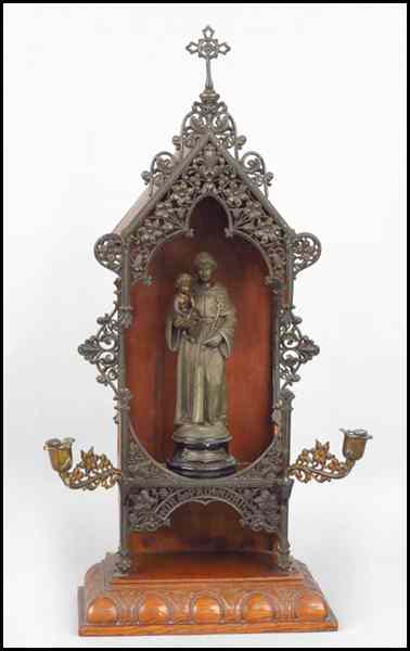 Appraisal: PATINATED METAL FIGURE OF ST ANTHONY AND THE CHRIST CHILD